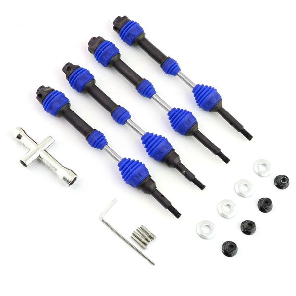 4Pcs Steel Front And Rear Drive Shaft Driveshaft Cvd For Rc Car Black