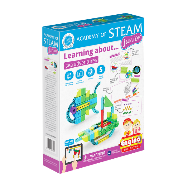 Engino Academy of STEAM Junior Learning about Sea Adventures Qboidz Toy Set