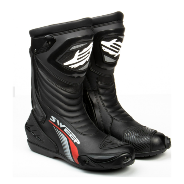 Sweep Superbike Boots - Black / Red - Uk 10