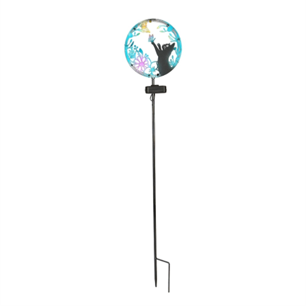 Outdoor Solar Cat Stake Light Metal Cat Figurine With Solar Lights