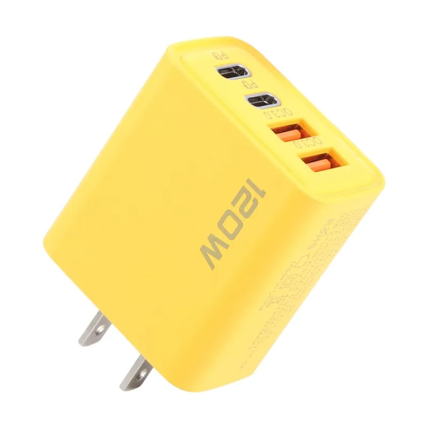 120W 4 Ports Super Fast Charging Adapter for Travel USA/CHN