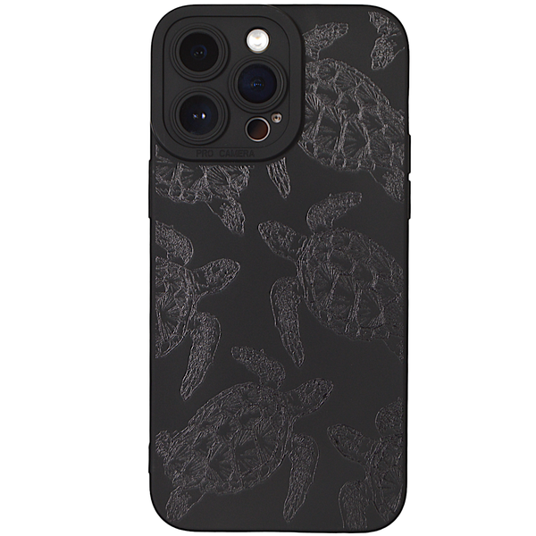 Black - Phone Case with Shiny Black Turtles &amp; Pro Cam - Iphone 14 Pro Max
