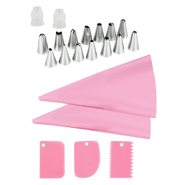 21 Piece - Frosting Cake Decorating Kit - Pink