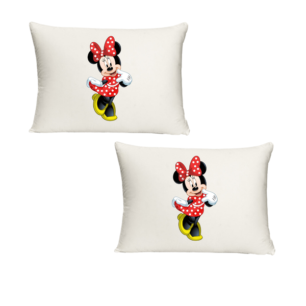 Katz Designs - Twin Standard Pillow Cases Red Minnie Mouse Face