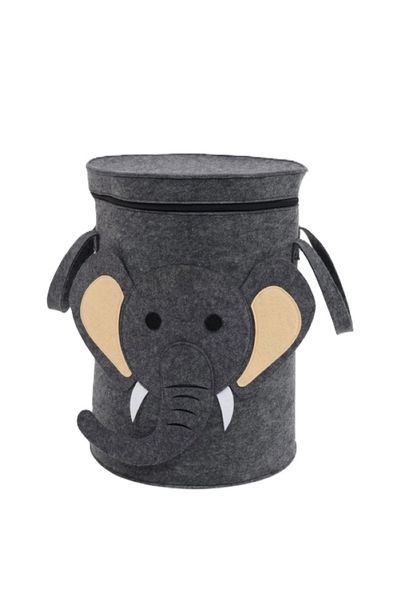 Elephant Felt Laundry Basket