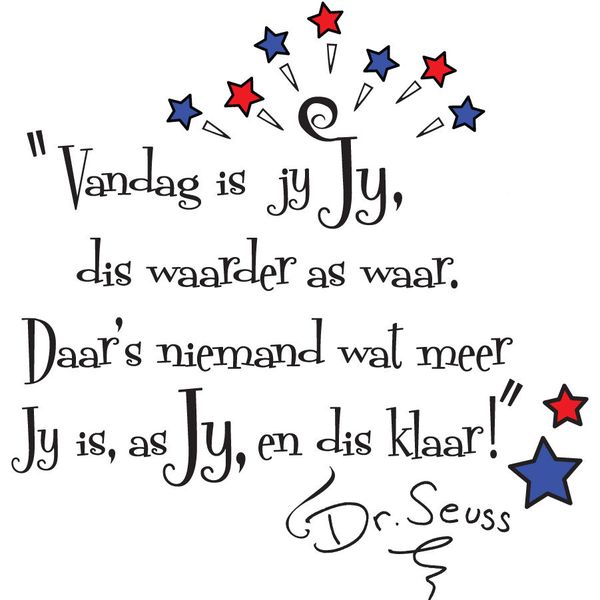 Fantastick - Dr Seuss Vinyl Wall Quote in Afrikaans