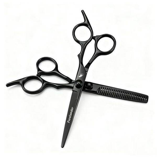 6 Inch Black High Screw Stainless Steel Hair Salon Styling Scissors Set