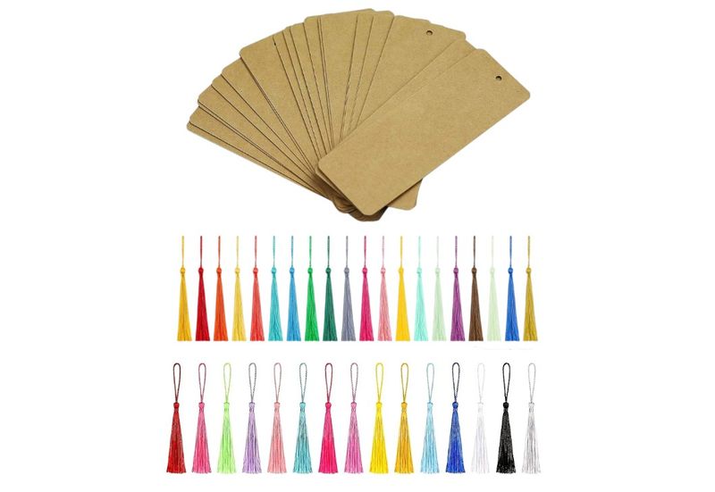 70 Piece - Assorted Bookmarks With Tassels - Multicolor