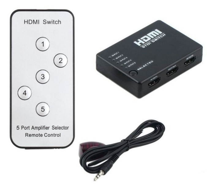 5 Port HDMI Amplifier switch with IR Remote Controller