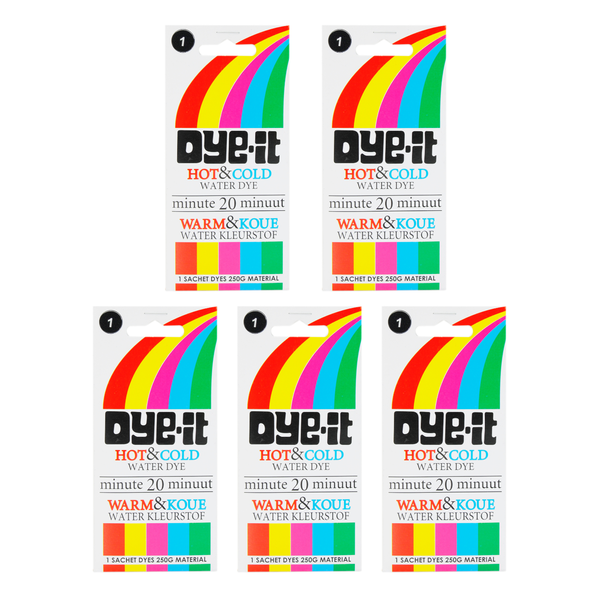 Dye-It Hot &amp; Cold Water Fabric Dye - 5 Pack