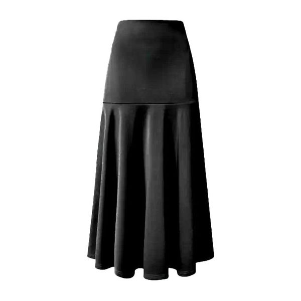Selphies - Black/Green - Fit Flare Long Maxi Skirt
