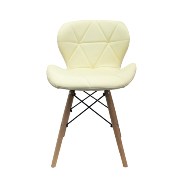 Beautiful Faux Leather and Wooden Leg Casual Chairs