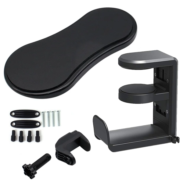 Computer Armrest Support for Desk and Chair 360 Adjustable Headphone Stand