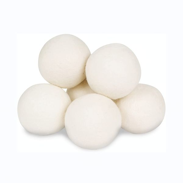 100% Organic Wool Dryer Balls - Pack Of 6, White