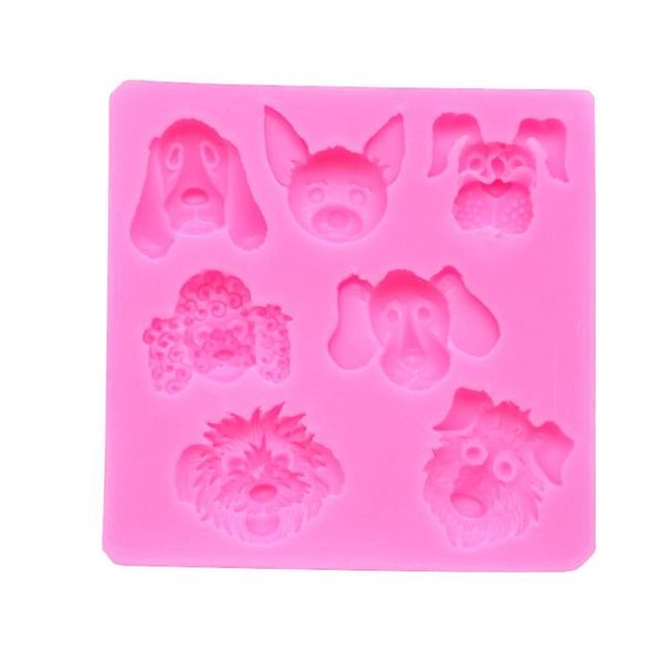 Diy Baking Tools 7 Nugget Pet Cartoon Dog Shape Silicone Fondant Cake Decoration Chocolate Mold