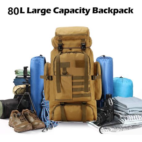 80L Military Tactical Molle Rucksack Backpack for Hiking Hunting Daily Sale Shop