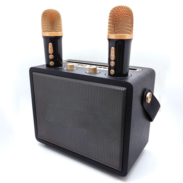 Super Bass Stereo Subwoofer Karaoke Wooden Wireless BT Speaker