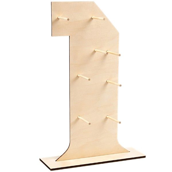 Wooden Donut Stand Display - Number 1 - Freestanding Party Dessert Holder