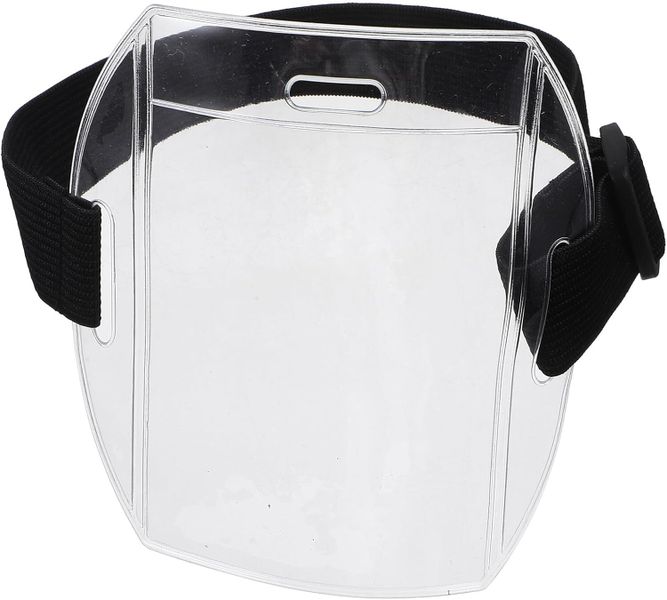 2 Pieces Elastic Armband Id Badge Holder with Protective Cover Adjustable