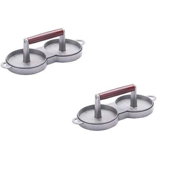 2 Pack-Aluminum DIY Burger Meat Pressing Mold