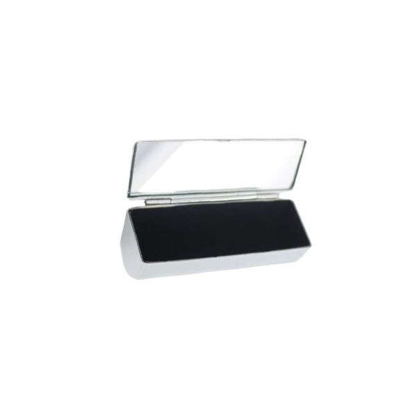 Sleek Silver Metal Lipstick Cases with Mirrors 9x3cm - 20 Pack