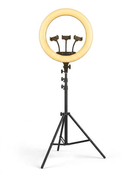 LED Selfie Ring Light 18 Inch with Tripod Stand &amp; Smartphone Holder - 45cm