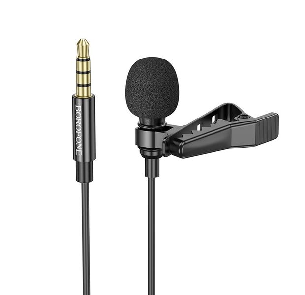 Lavalier Microphone With 3.5mm Aux Cable For Vlogging &amp; YouTube BKF11 Black