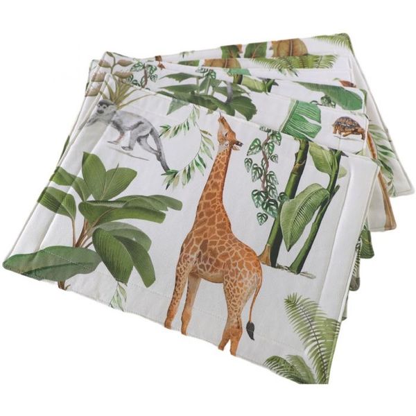 DSA Giraffe Manor White100% Cotton Placemats Pack of 6