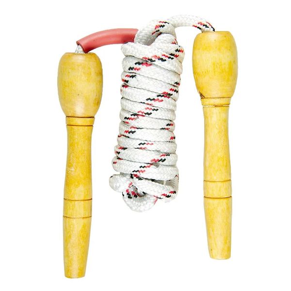 Primeline 2m Skipping Rope with Wooden Handles x 2