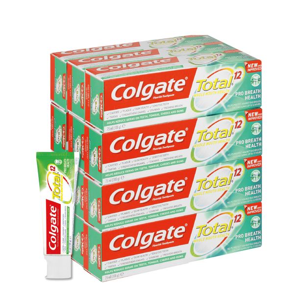 Colgate Total 12 Pro Breath Health, AntiGerm Toothpaste - 12 X 75ml