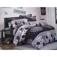 6pack Duvet Set - Black Flowered