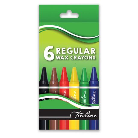 Treeline Regular Wax Crayons 6 Piece Assorted Per Pack - Box of 10