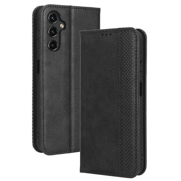 Magnetic Buckle Retro Patterned Leather Case Compatible With Samsung Galaxy S24 Plus