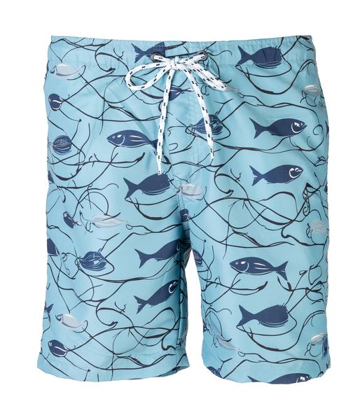 Watamu Mens Teal Hooked Line Swim Shorts image