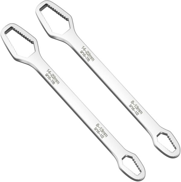 2Piece Silver Universal Wrench - 8-22mm Universal Torx Wrench