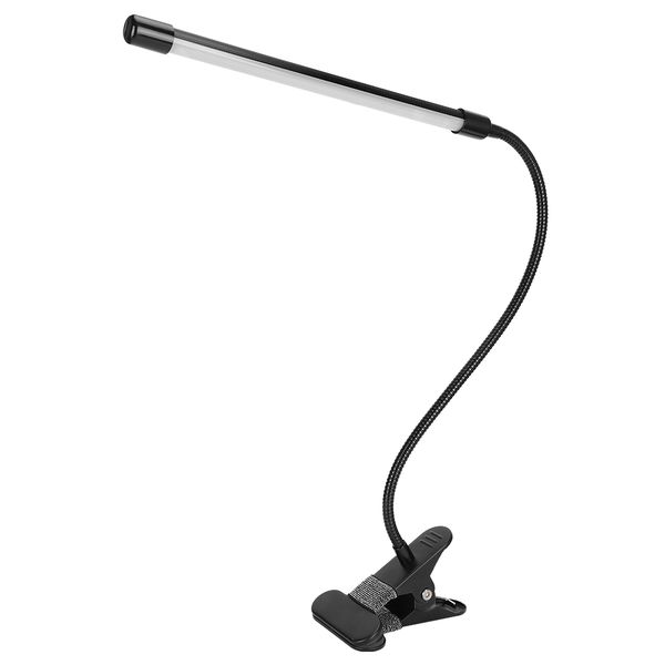 Unbranded LED Adjustable Clip Reading Light Single Tube Black USB Powered