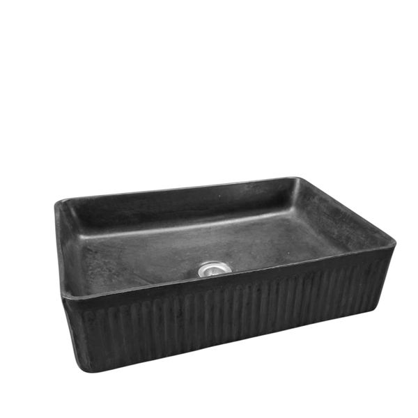 The Abalone Black Bespoke Concrete Sink 50 x 34 x 13cm