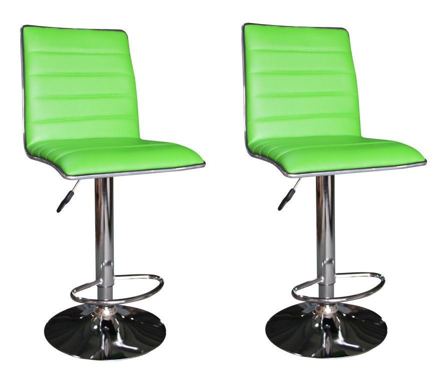 Bar Stools with Chrome Base Set of 2 Green Colour Buy Online in