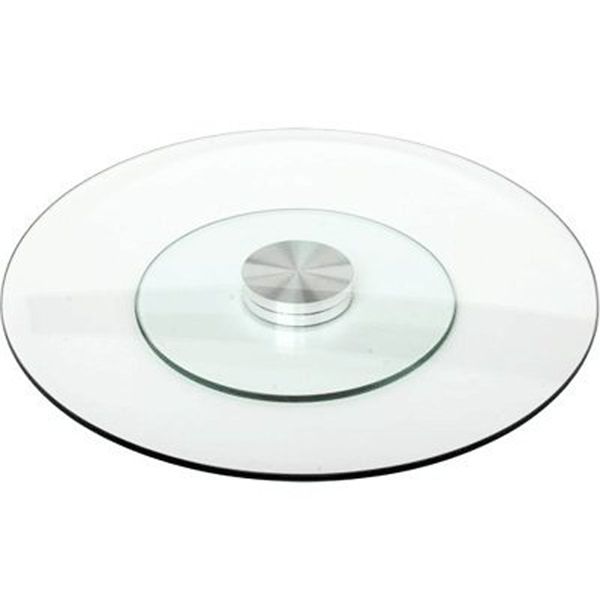 Lazy Susan Serving Platter &amp; Rotating Glass Cake Stand Swivel Plate