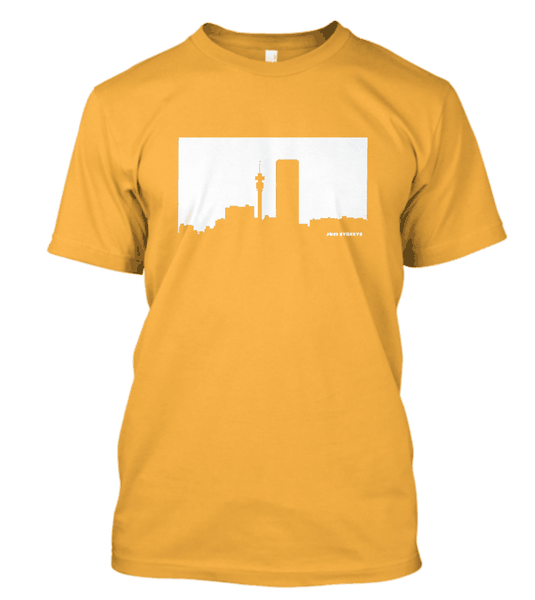 Jozi Streets T-Shirt Yellow – White Skyline