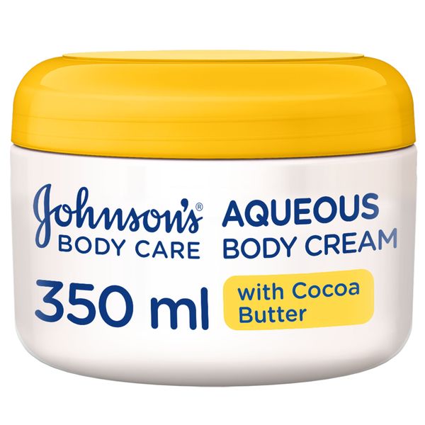 JOHNSON'S, Aqueous Body Cream, Body Care, 24 HOUR Moisture, Cocoa Butter &amp; Vit E, 350ml