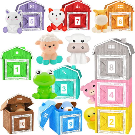 Learning Toy for Toddlers 20 Pieces Farm Animals Finger Puppets 1-3 Year Olds Image