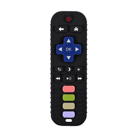 Silicone Baby Teether Toy TV Remote Control Shape Chew Toy - Black Image