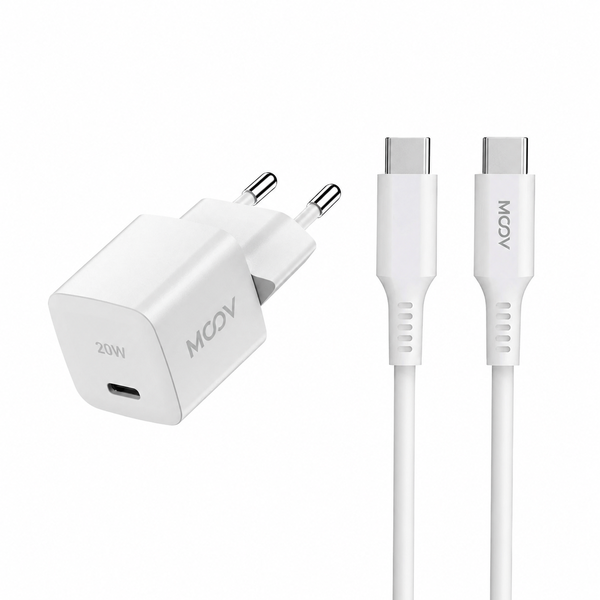 Moov DUO Bundle 20W USB-C Charger with USB-C Cable