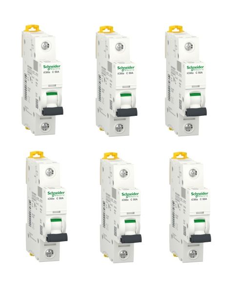 Circuit Breaker 50A 1Pole - 6 Pack