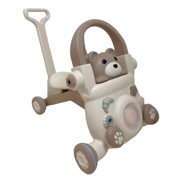 4-in-1 Multifunctional Baby Sit-to-Stand Walker with Parent Push Handle