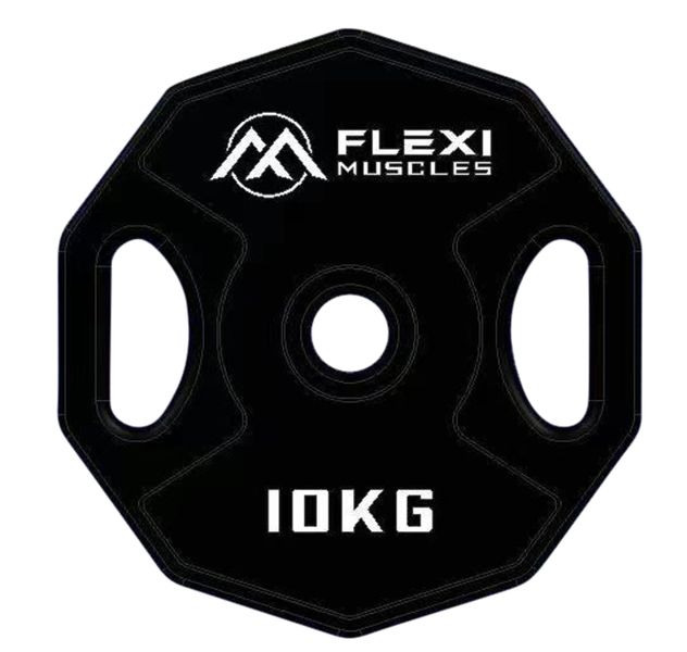 Flexi Muscles - Rubber Coated Barbell Plates for Weight Lifting (Single)