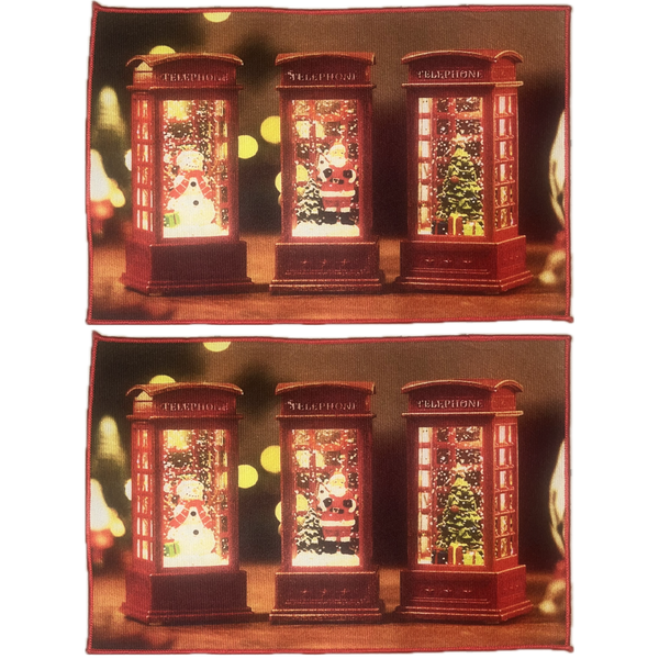 2 Piece(60cmX39cm) Christmas Festive Mat &amp; Decor -Santa Carpet -Snowman Rug
