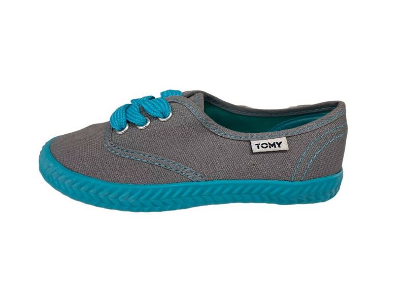 Junior Tomy Takkies - Grey/Turquoise