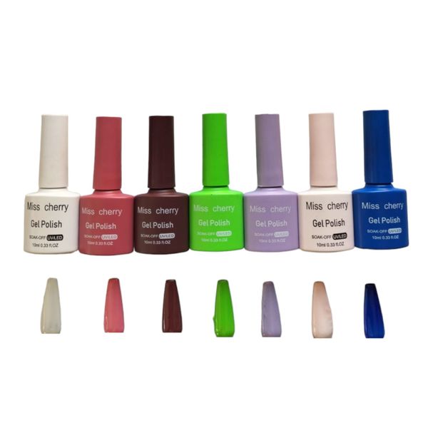 UV Gel Nail Polish - Set of 7 (Shades of a Melting Rainbow)